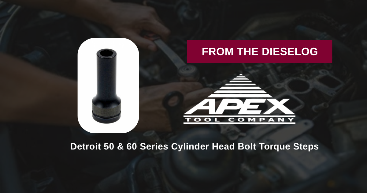 Step-by-step close up layout of ATC16MMDDC-A 3/4 drive 16MM socket seated on a Detroit 60 Series head bolt